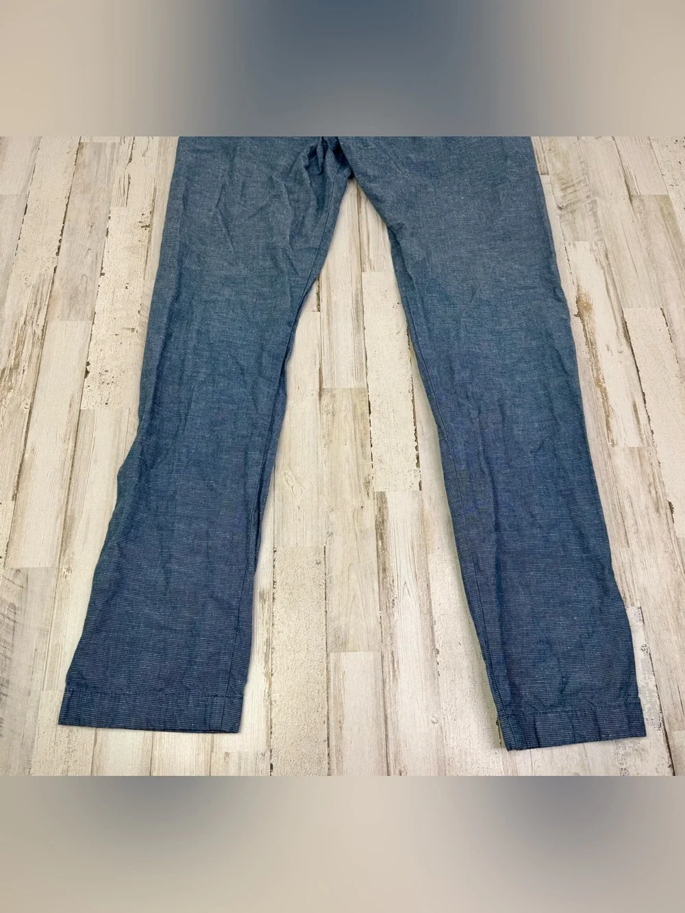 J Crew 484 Pants Mens Size 35x34 Baird McNutt Irish Linen Blend Blue Chino